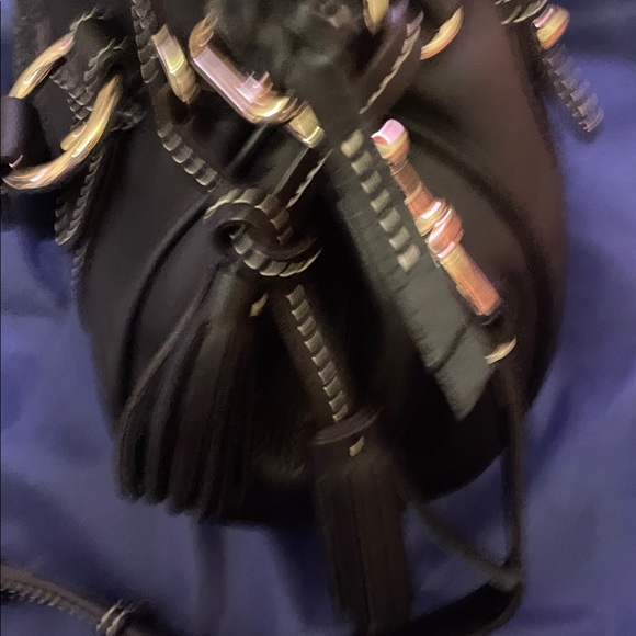 Dooney & Bourke Black Satchel with Gold Accents - Picture 3 of 7